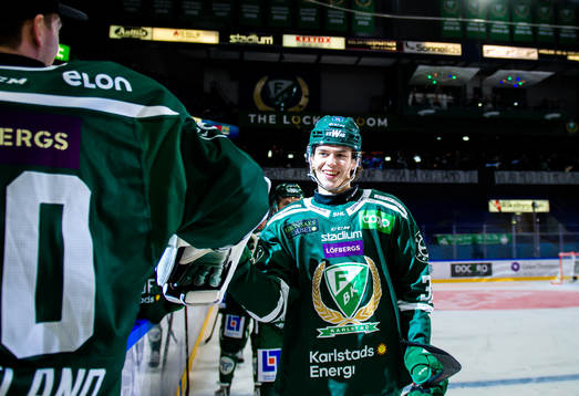 Färjestads Albert Johansson jublar