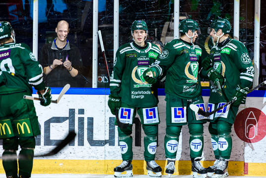 Färjestads Albert Johansson, Jonathon Blum och Per Åslund