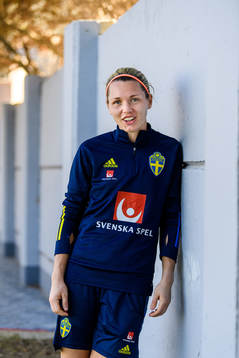 Goalkeeper Jennifer Falk poses for portrait