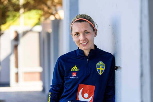 Goalkeeper Jennifer Falk poses for portrait