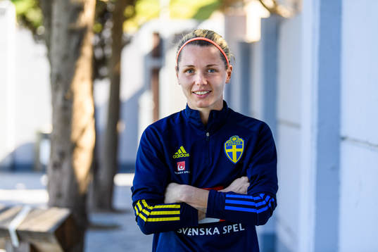 Goalkeeper Jennifer Falk poses for portrait
