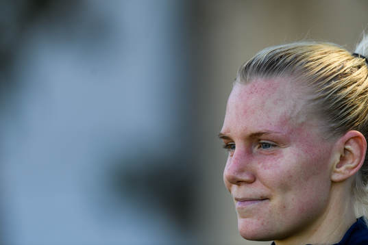 Josefine Rybrink is interviewed by the media