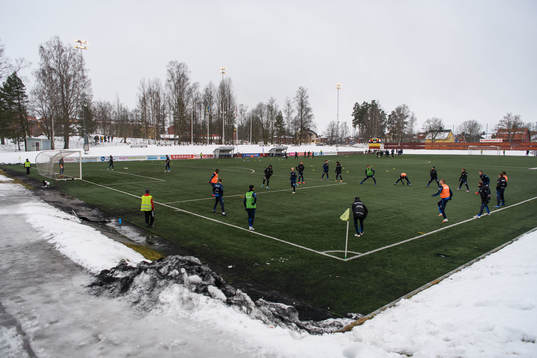 IFK Göteborgs spelare värmer upp