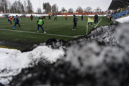 IFK Göteborgs spelare värmer upp