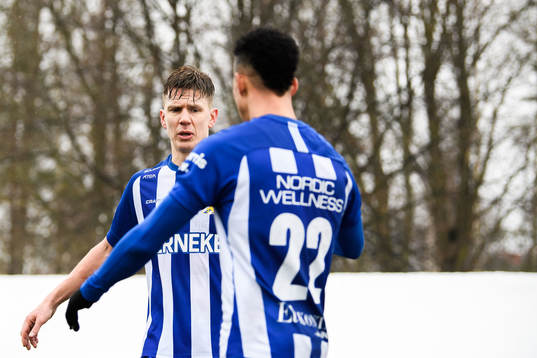 IFK Göteborgs Pontus Wernbloom och Tobias Sana jublar