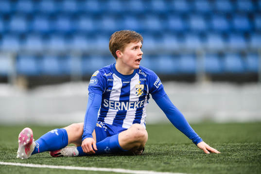 IFK Göteborgs Isak Dahlqvist fotbollsmatchen i Svenska