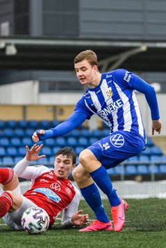 Sandvikens Gustav Thörn och IFK Göteborgs Alfons Nygaard