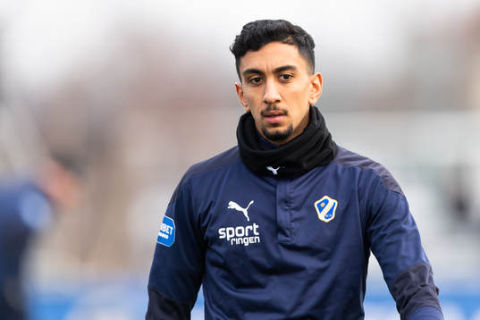Halmstads Amir Al-Ammari före fotbollsmatchen i Svenska