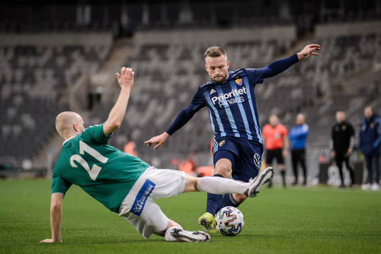 Brages Lukas Hiltunen och Djurgårdens Nicklas Bärkroth