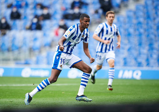 Alexander Isak of Real Sociedad celebrates