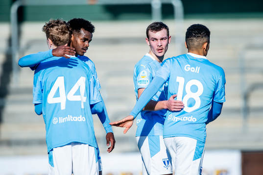 Malmö FFs Mubaarak Nuh, Hugo Bolin, Alexander Nilsson och