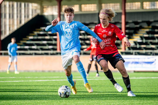 Malmö FFs Hugo Bolin mot Trelleborgs Simon Gottfridén