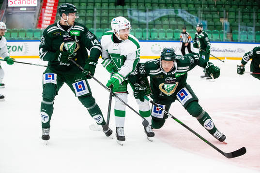 Färjestads Victor Ejdsell och Niclas Lundgren