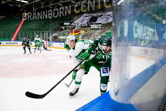 Rögles Moritz Seider och Färjestads Martin Johansson