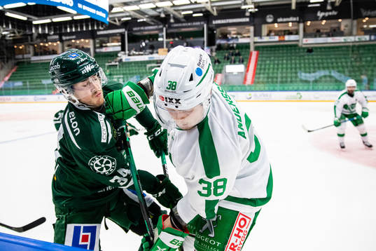Färjestads Michael Lindqvist och Rögles Erik Andersson