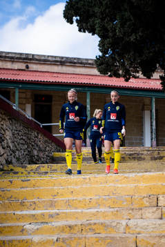 Hanna Glas and Kosovare Asllani of Sweden