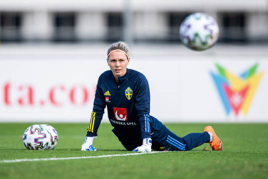 goalkeeper Jennifer Falk of Sweden