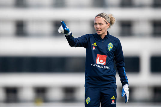 goalkeeper Jennifer Falk of Sweden