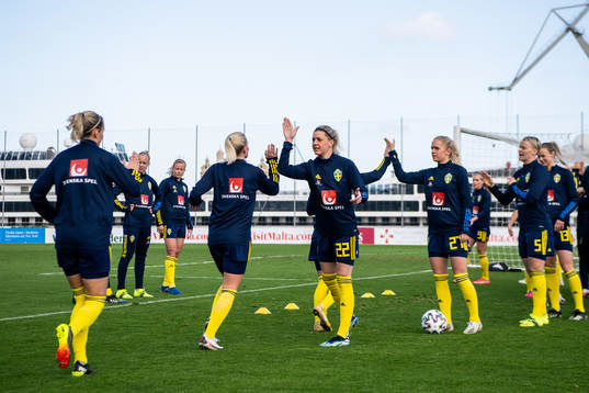 Olivia Schough, Hanna Lundkvist and Nilla Fischer of Sweden