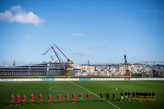 Players of Malta and Sweden