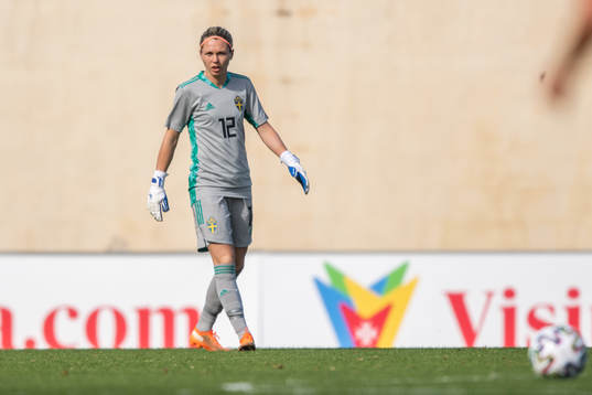 goalkeeper Jennifer Falk of Sweden