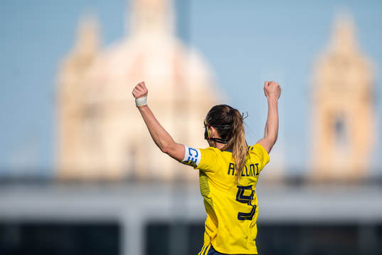 Kosovare Asllani of Sweden celebrate
