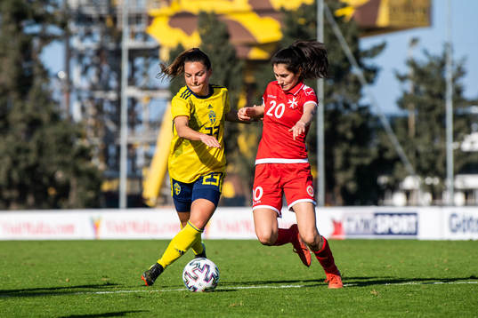 Johanna Rytting Kaneryd of Sweden and Nicole Sciberras of
