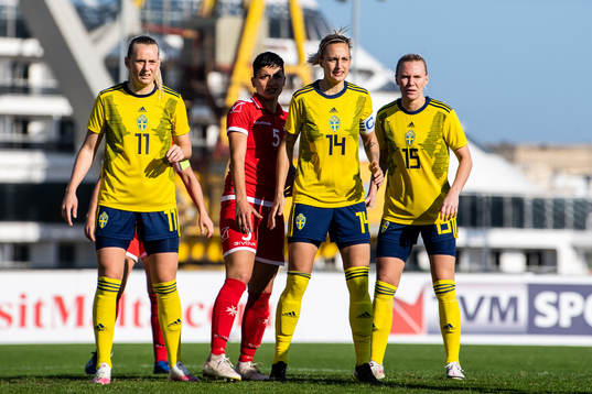 Stina Blackstenius, Nathalie Björn and Josefine Rybrink of