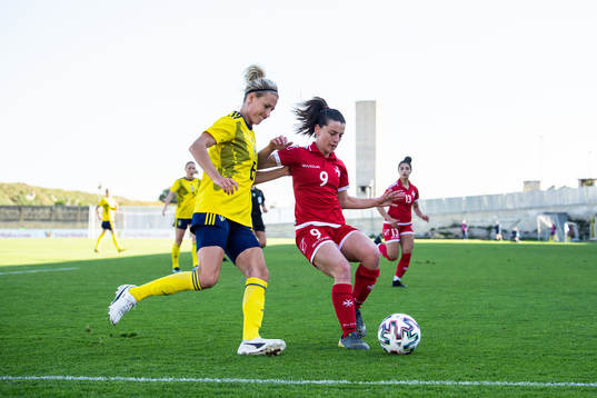 Emma Kullberg of Sweden and Alishia Sultana of Malta
