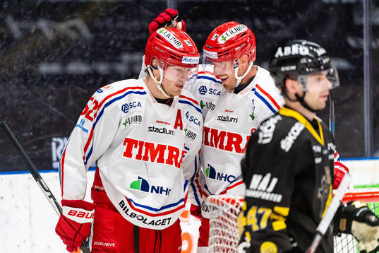 Timrås Christopher Liljewall och Patrick Wiercloch jublar