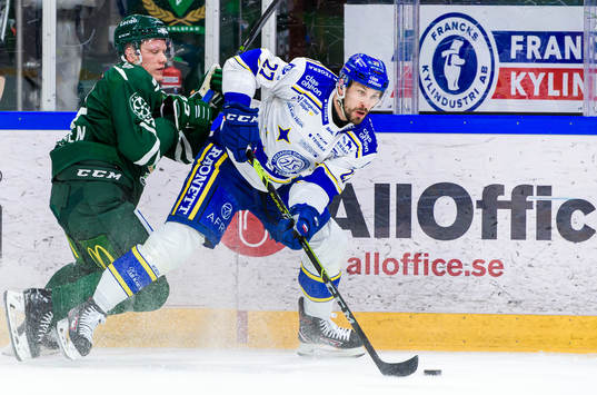 Färjestads Niclas Lundgren och Leksands Marek Hrivik