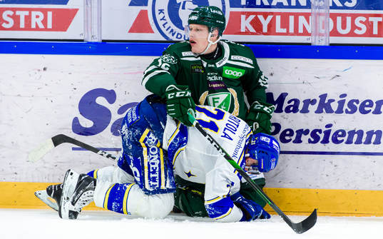 Färjestads Niclas Lundgren och Leksands Mattias Ritola
