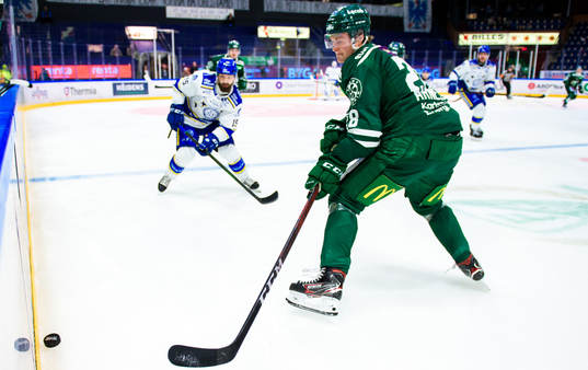Leksands Otto Paajanen och Färjestads Linus Arnesson