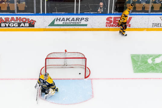 s målvakt Jonas Gunnarsson deppar medan Skellefteås Oscar