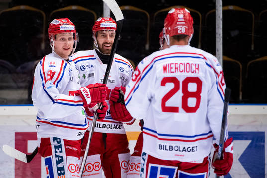 Timrås Jens Lööke och Albin Lundin jublar