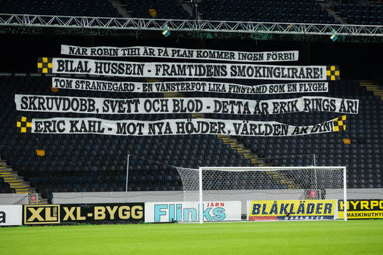 Banderoller på läktaren