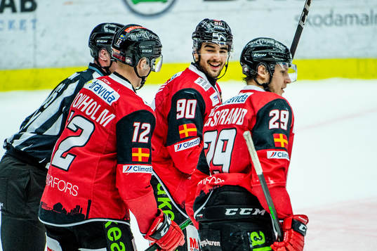 Malmö Redhawks Linus Cronholm, Joseph Veleno och Eric