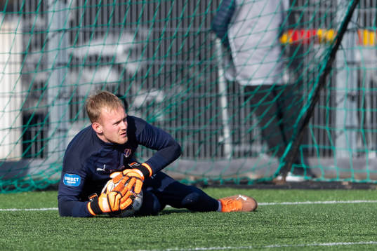 Halmstads målvakt Malte Påhlsson före fotbollsmatchen i