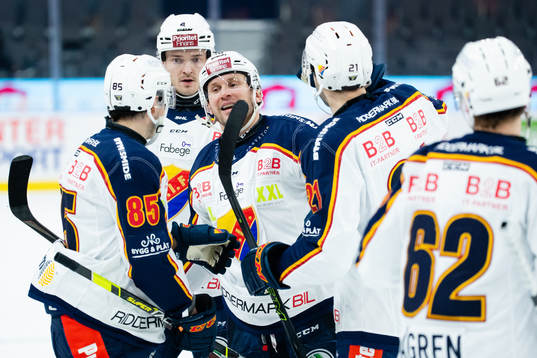 Djurgårdens Niclas Bergfors jublar med lagkamrater