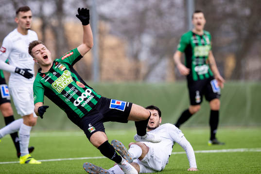 under fotbollsmatchen i träningsmatchen mellan Varberg och