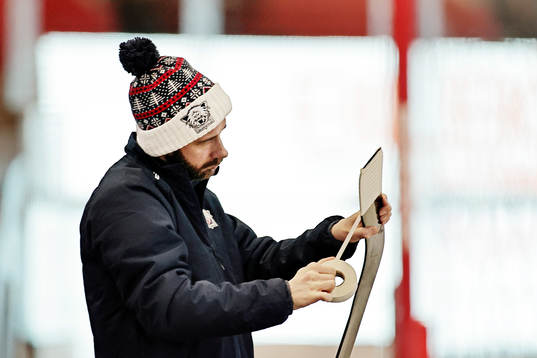 Linköpings målvakt David Rautio före ishockeymatchen i