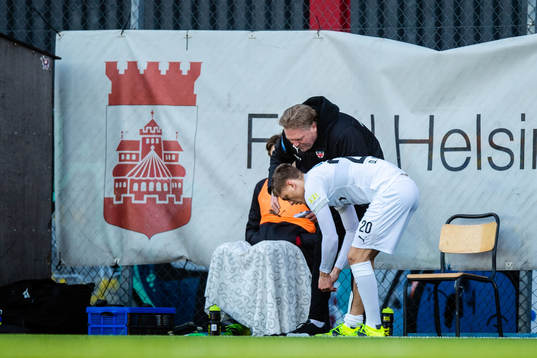 Helsingborgs tränare Jörgen Lennartsson och Dennis Olsson