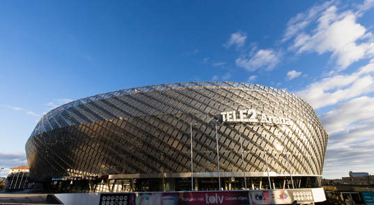 Vy över Tele2 Arena