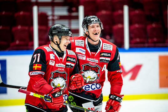 Malmö Redhawks Jan-Mikael Järvinen och Emil Sylvegård