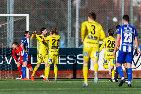 Sundsvalls Linus Hallenius och Pontus Engblom jublar