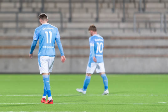 Malmö FFs Ola Toivonen och Anders Christiansen deppar