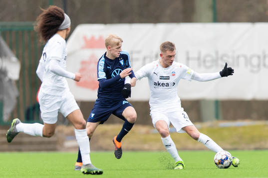 Malmö FFs Emil Lindman och Helsingborgs Dennis Olsson