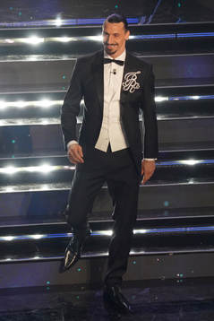 Zlatan Ibrahimovic attends the Sanremo Music Festival 2021