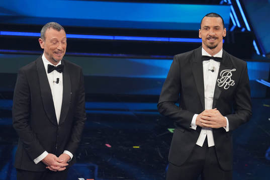 Zlatan Ibrahimovic attends the Sanremo Music Festival 2021