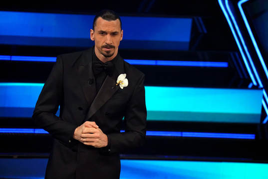 Zlatan Ibrahimovic attends the Sanremo Music Festival 2021